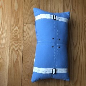Blue throw pillow